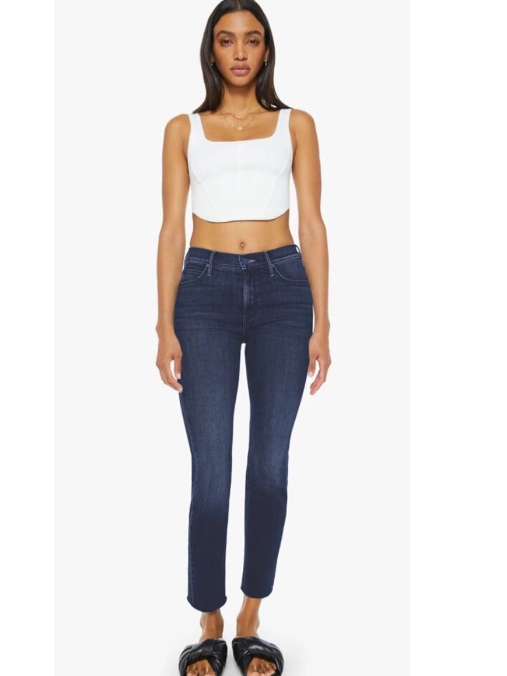 MOTHER The Mid Rise Dazzler Ankle Jeans in Teaming Up, size 25